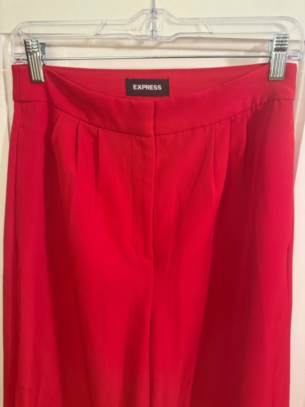 Express Red High Rise Wide Leg Trouser Pants - Picture 4 of 9